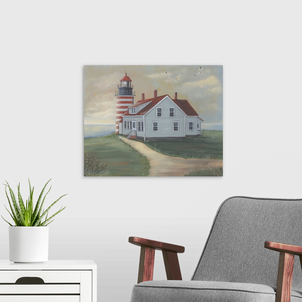 A modern room featuring West Quoddy at Sunrise