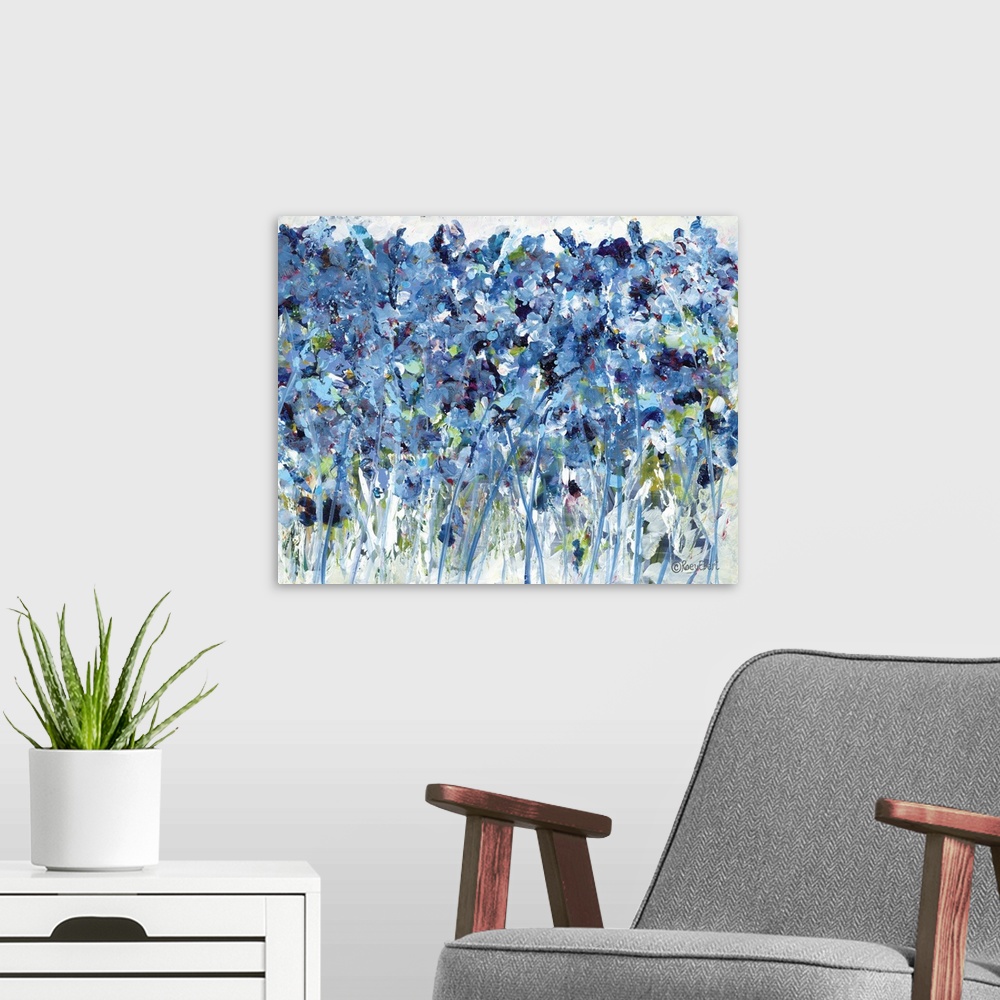 A modern room featuring Wildflowers In Blue