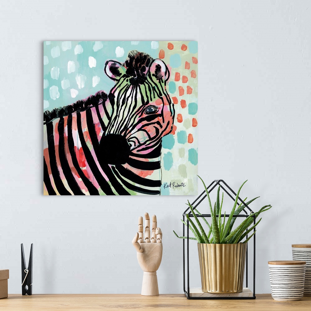 A bohemian room featuring Wilma the Zebra
