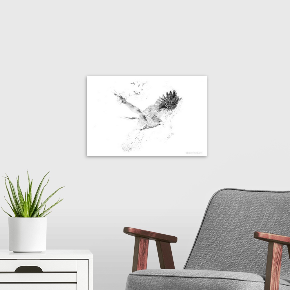 A modern room featuring Wingspread Minimalist Hawk
