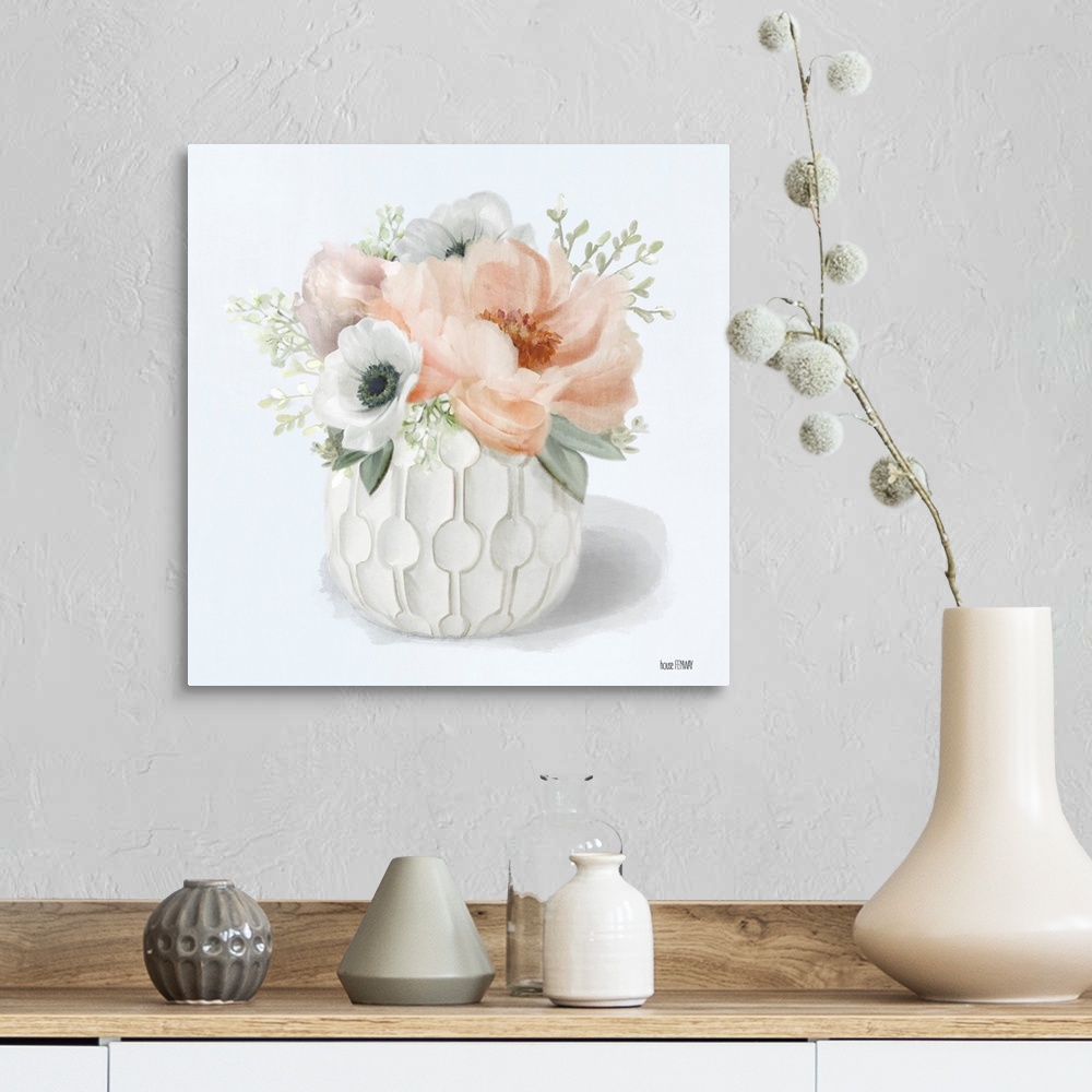 A farmhouse room featuring Winter Anemones - Pink