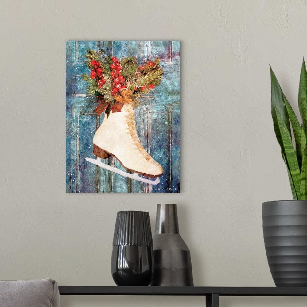 A modern room featuring Winter Skate with Floral Spray