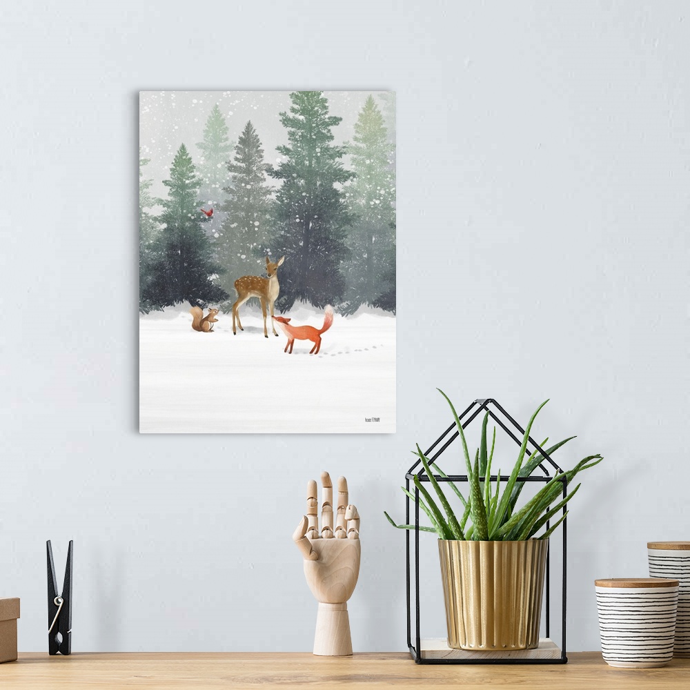 A bohemian room featuring Winter Woodland Friends