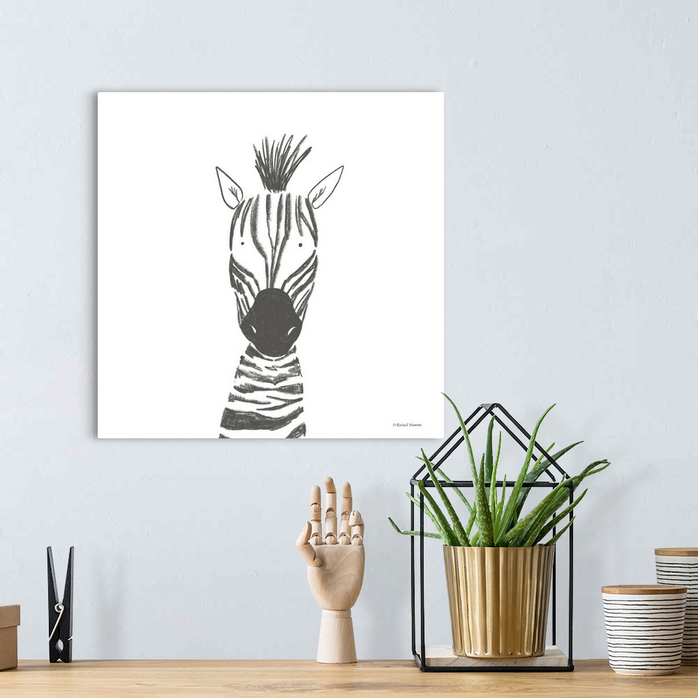 A bohemian room featuring Zebra Line Drawing
