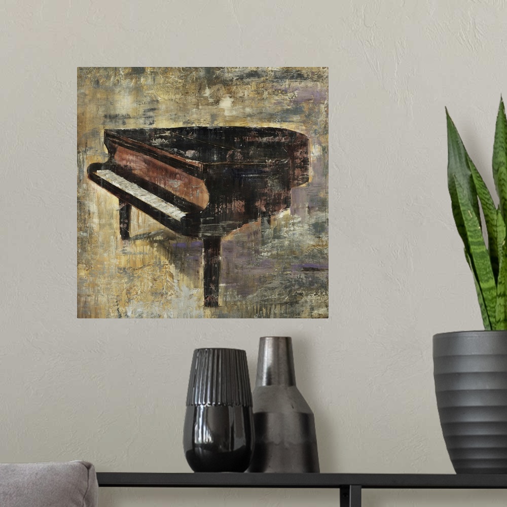 A modern room featuring Baby Grand