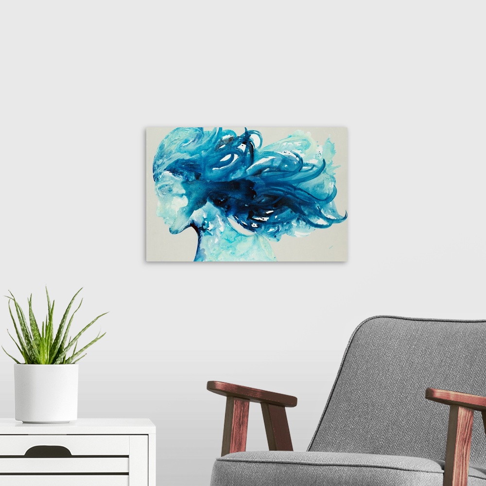 A modern room featuring Blue Wave