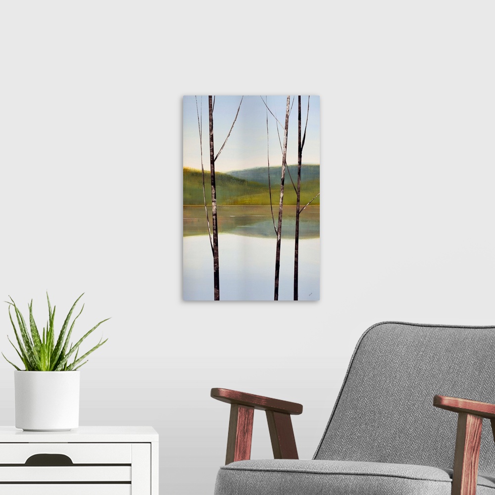 A modern room featuring Calm Waters II