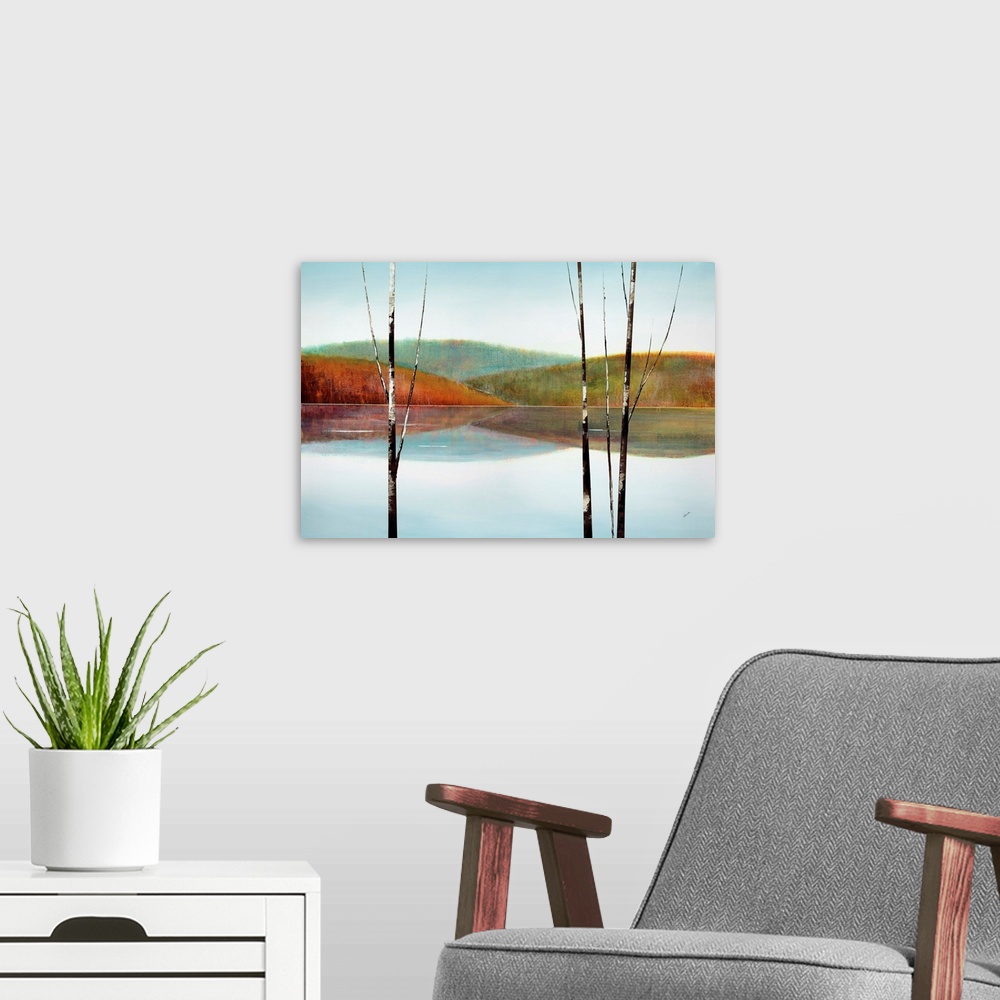 A modern room featuring Calm Waters V