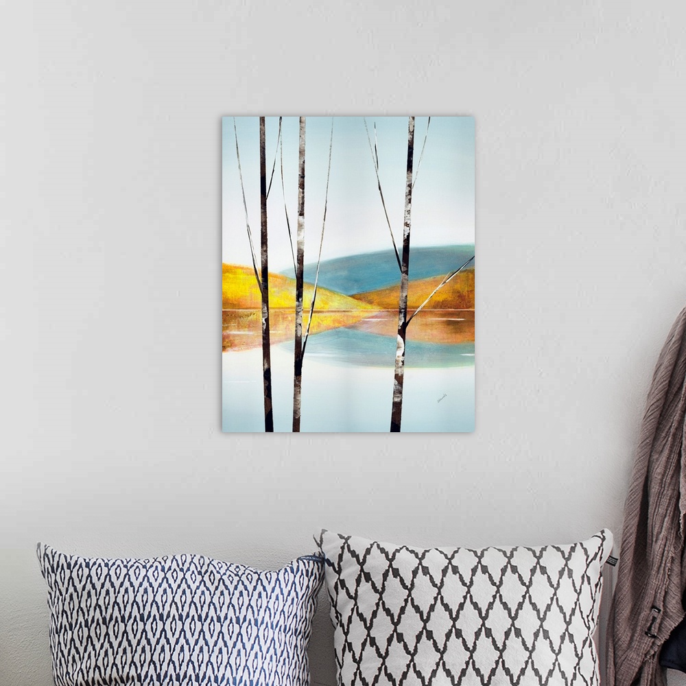 A bohemian room featuring Calm Waters VI
