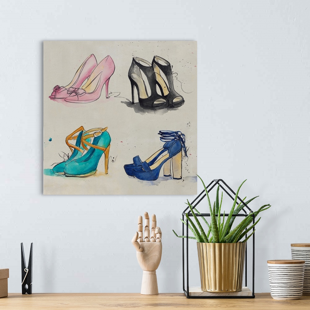 A bohemian room featuring Closet of Shoes III