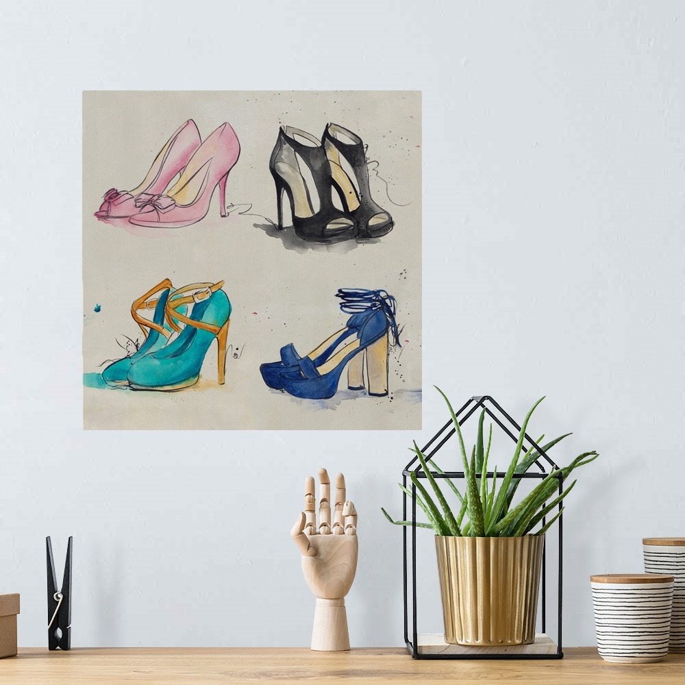A bohemian room featuring Closet of Shoes III