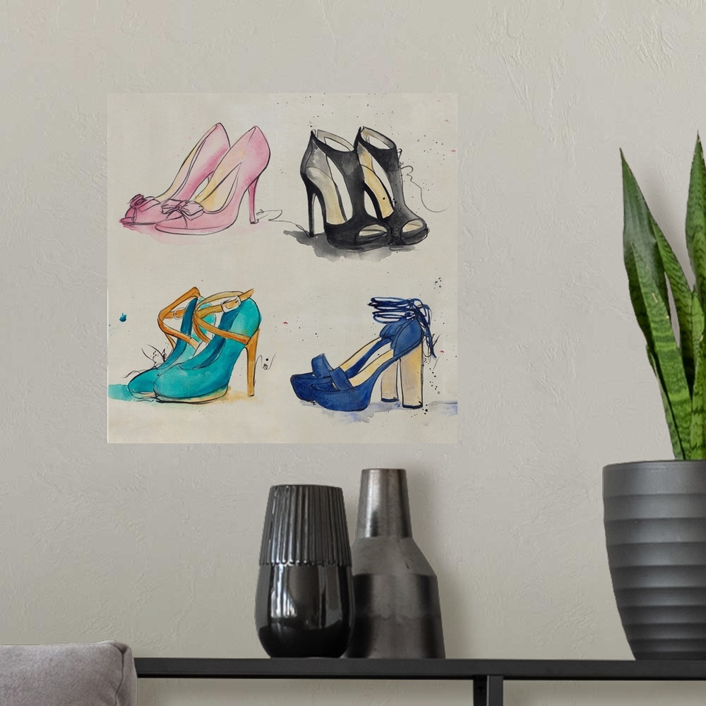A modern room featuring Closet of Shoes III