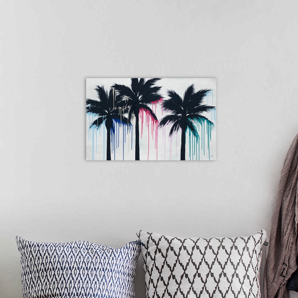 A bohemian room featuring Color Splash Palms