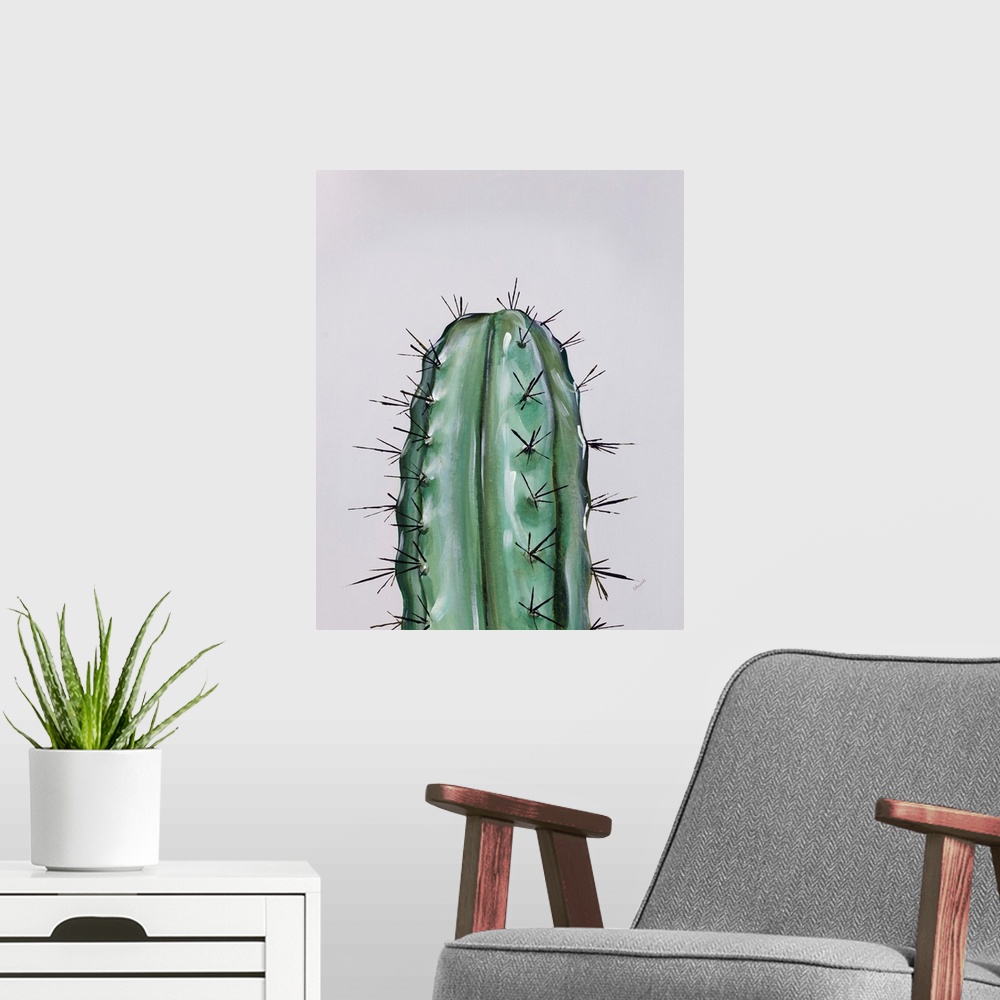 A modern room featuring Colorful Cactus I