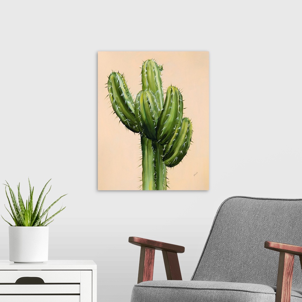 A modern room featuring Colorful Cactus II