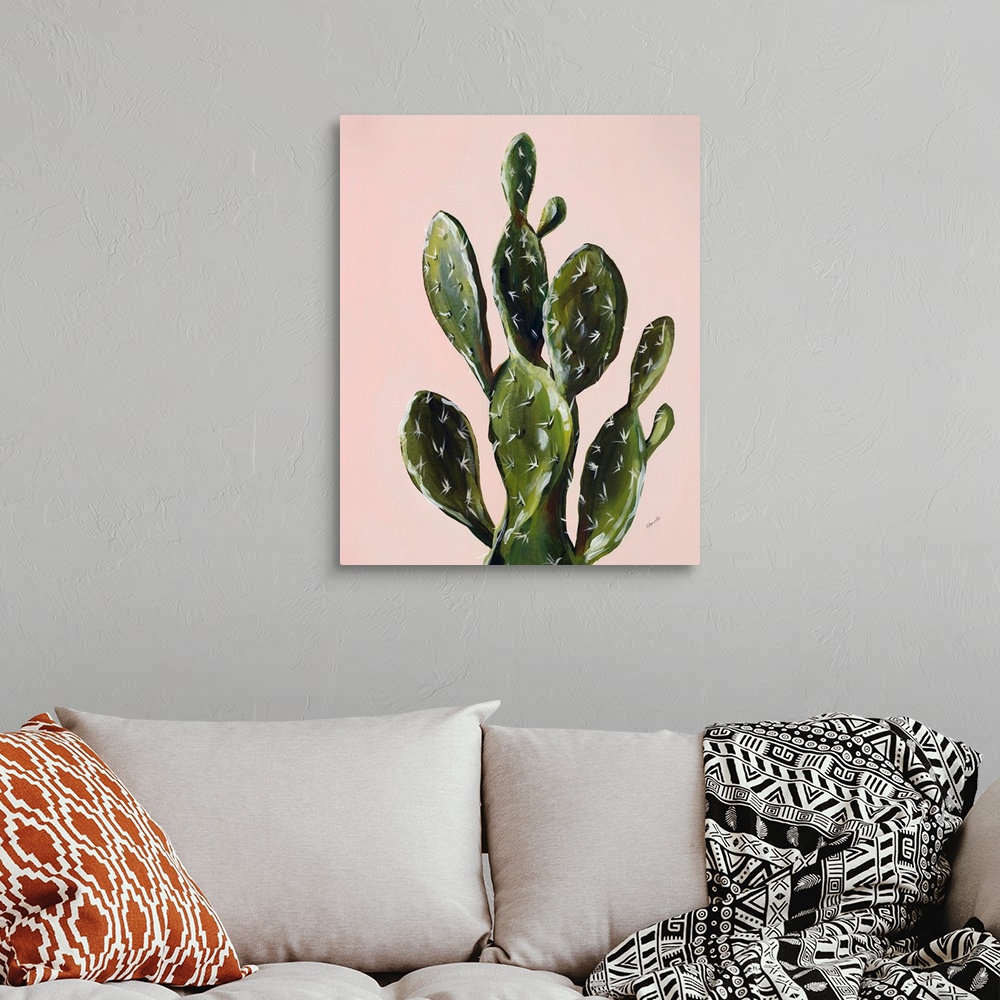 A bohemian room featuring Colorful Cactus V