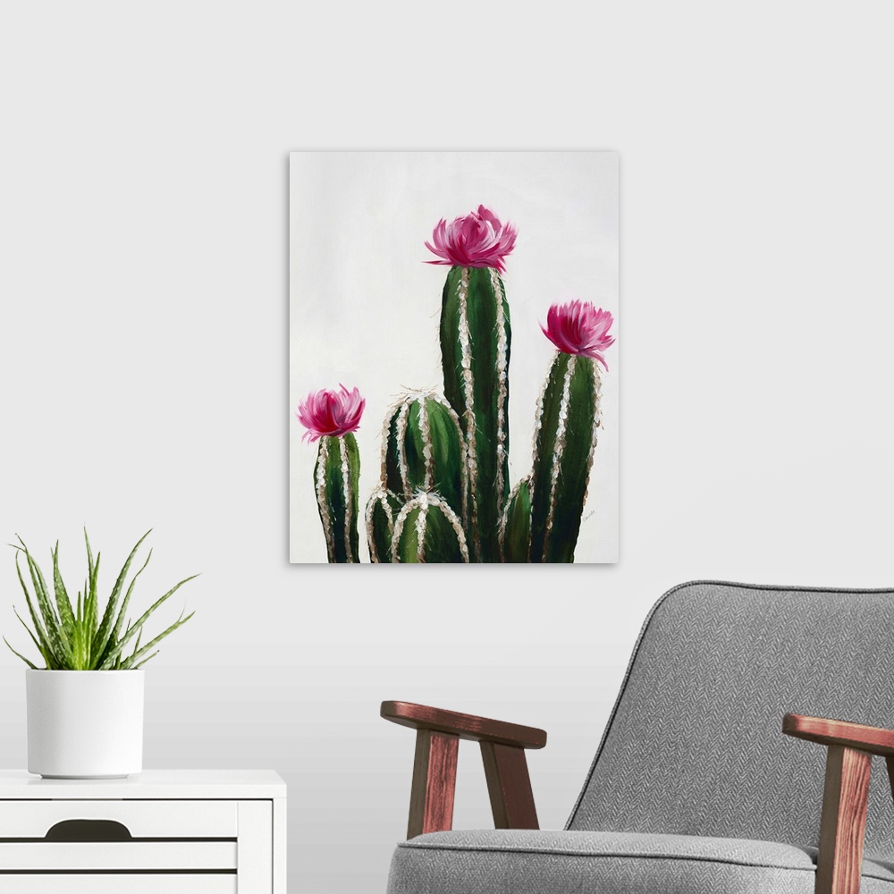 A modern room featuring Colorful Cactus VI