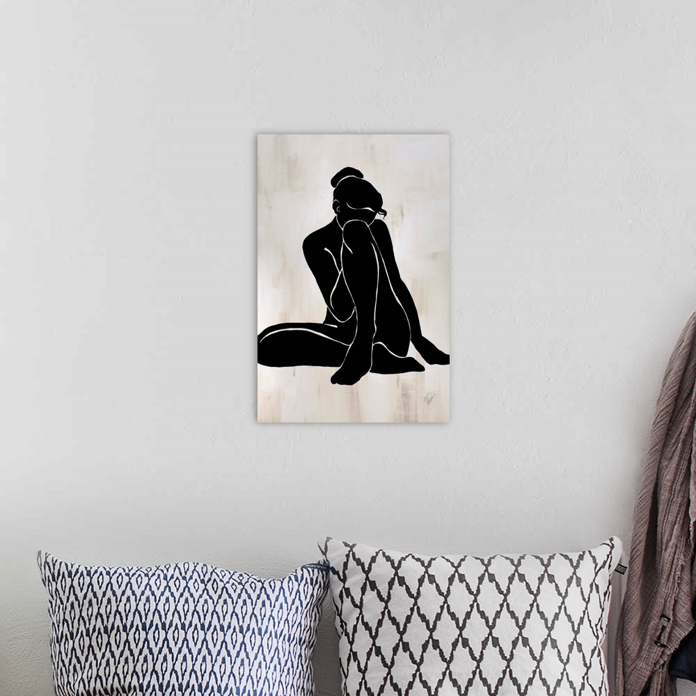 A bohemian room featuring Contemplative Silhouette I