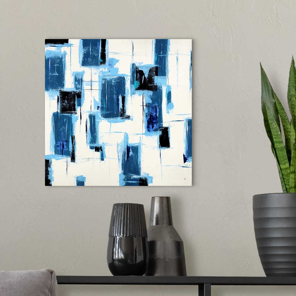 A modern room featuring Feeling Blue