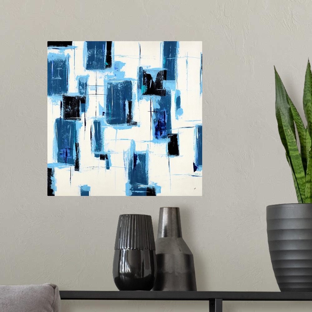A modern room featuring Feeling Blue