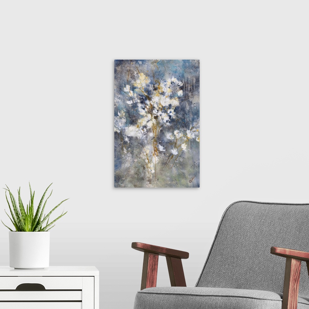 A modern room featuring Floral Nocturne II