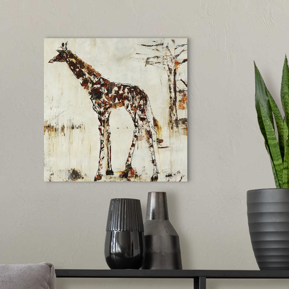 A modern room featuring Giraffe Attack