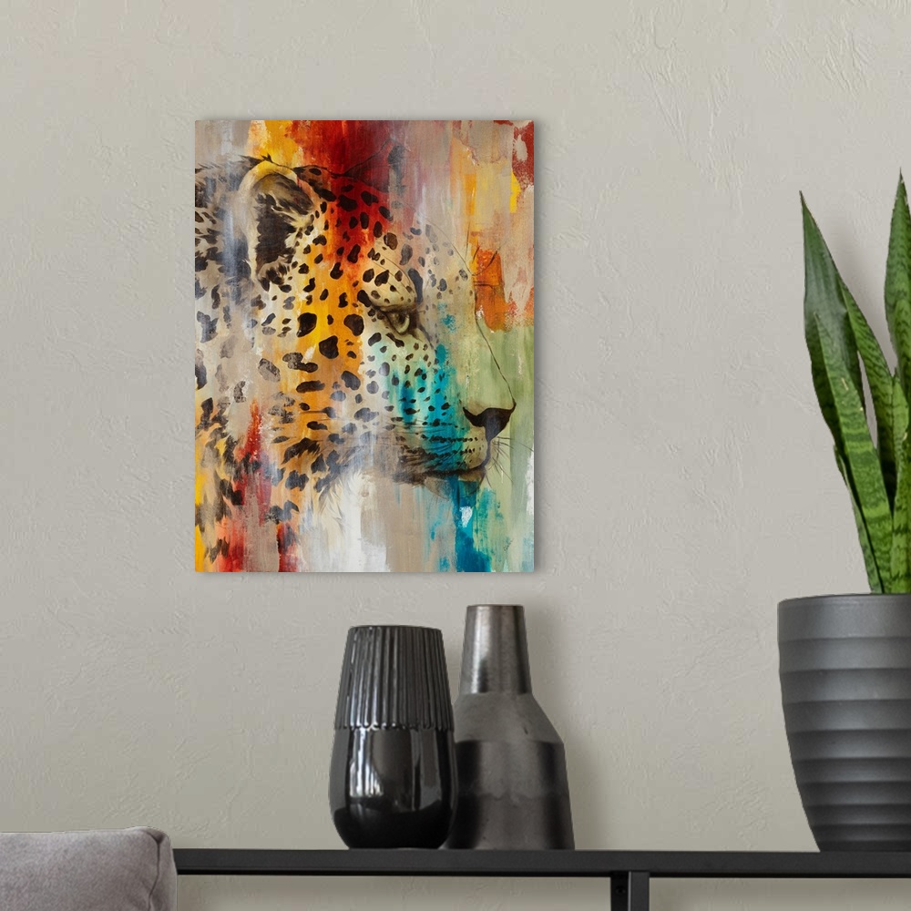 A modern room featuring Leopard In Full Color
