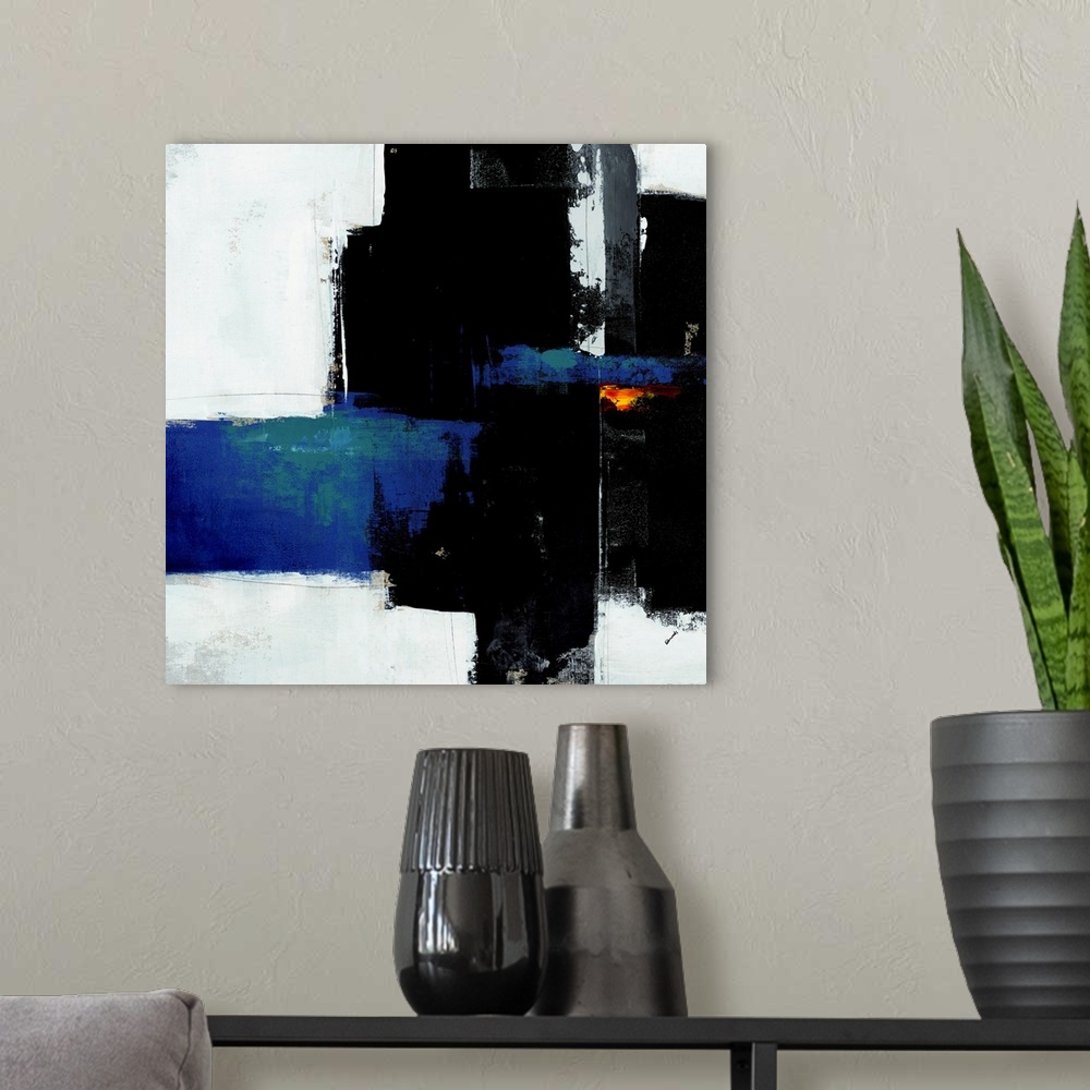 A modern room featuring Lost in Abstraction II