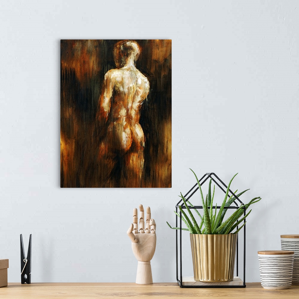 A bohemian room featuring Male Nude I