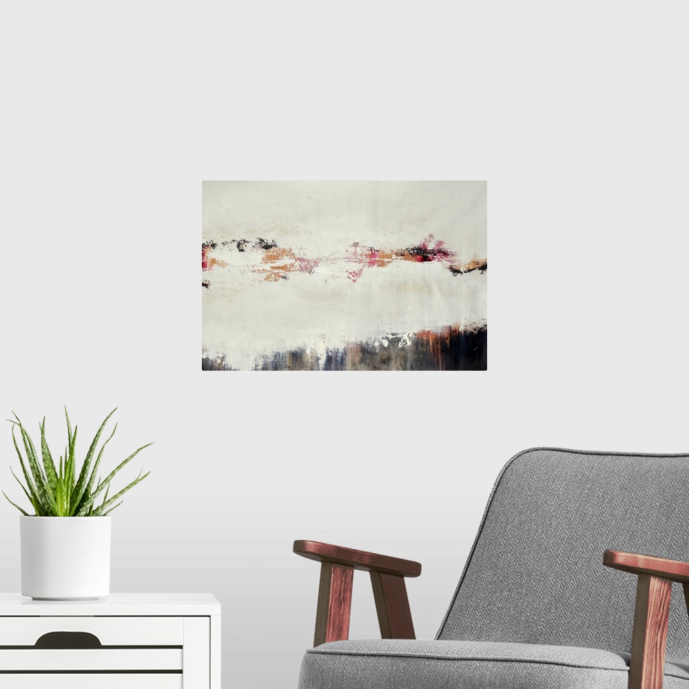 A modern room featuring Morning Mist Memory