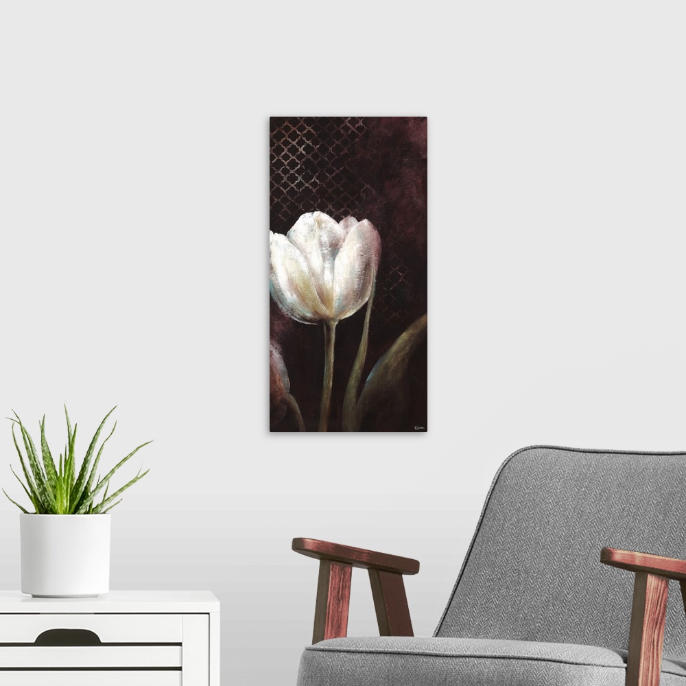 A modern room featuring Mysterious Tulip