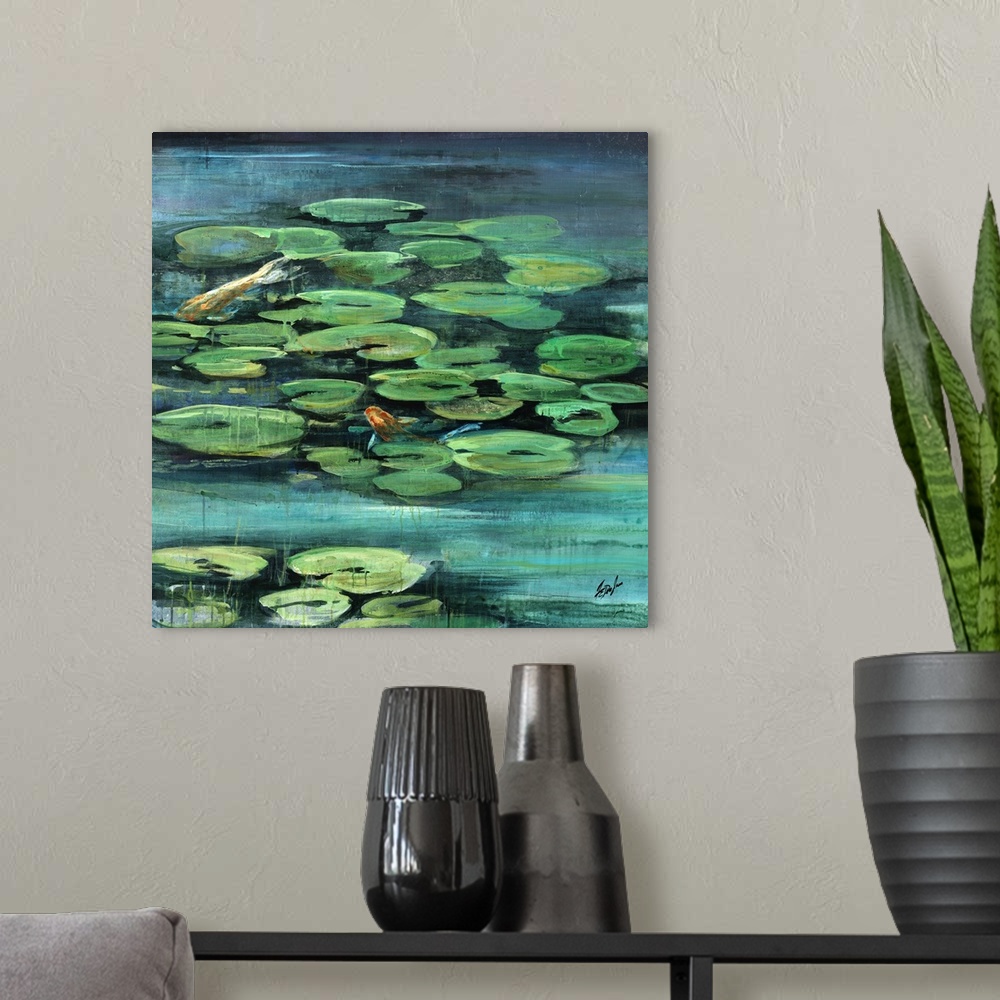 A modern room featuring Ode to Monet II