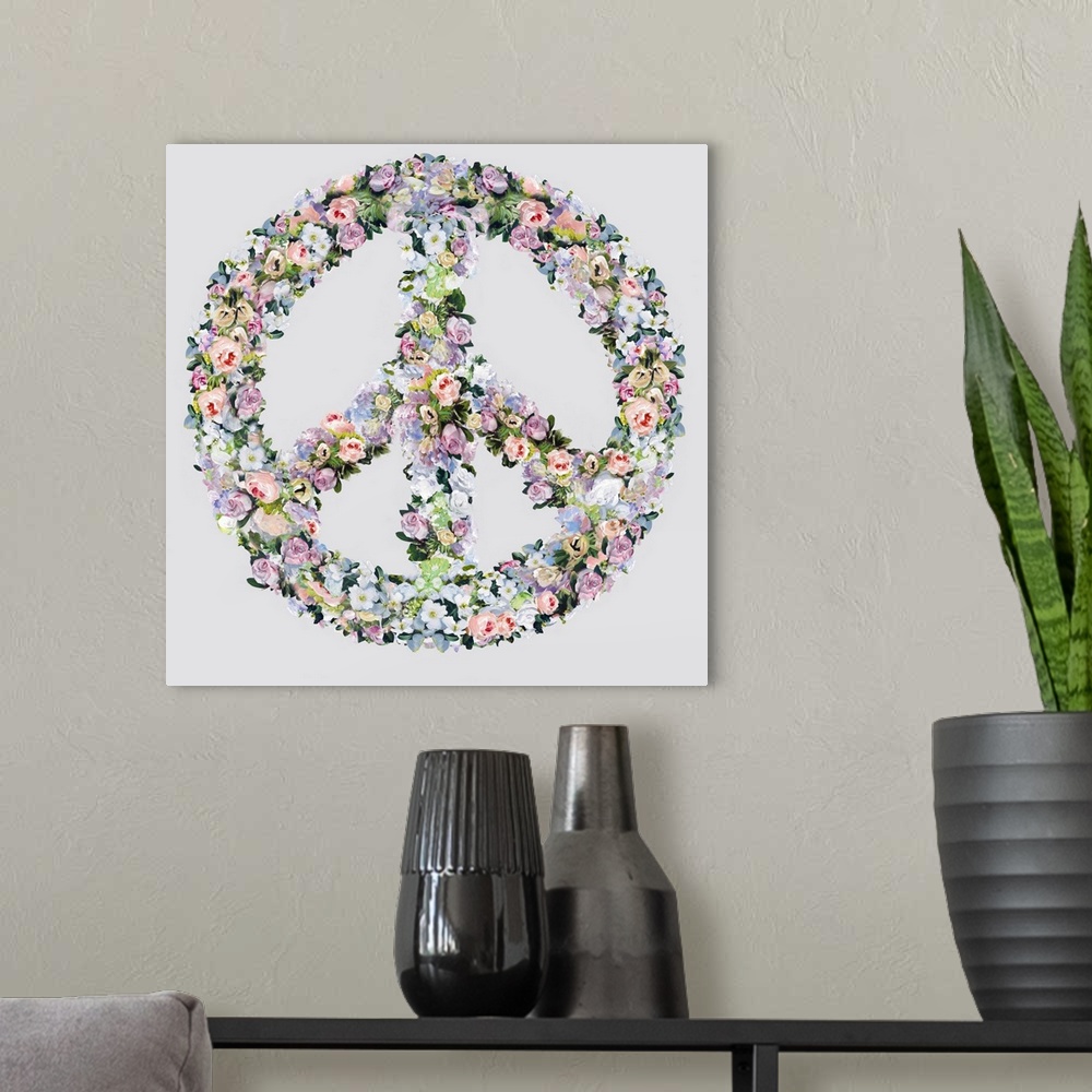 A modern room featuring Peace Sign in Bloom