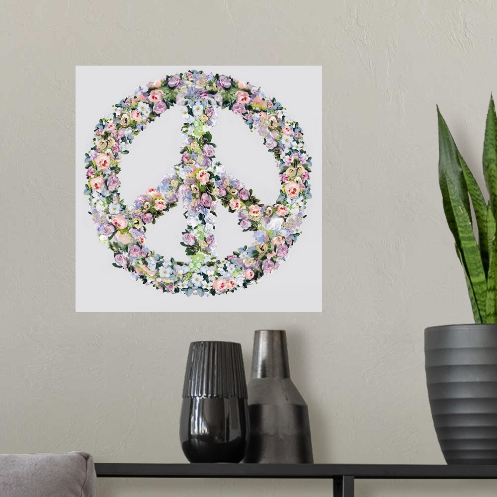 A modern room featuring Peace Sign in Bloom
