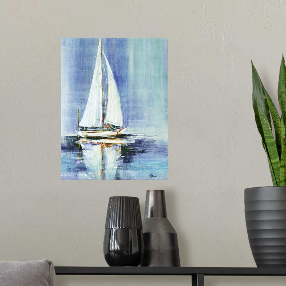 A modern room featuring Rather Be Sailing II