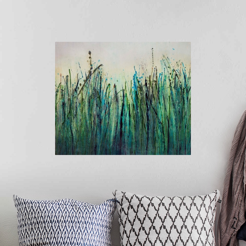 A bohemian room featuring River Reeds in June