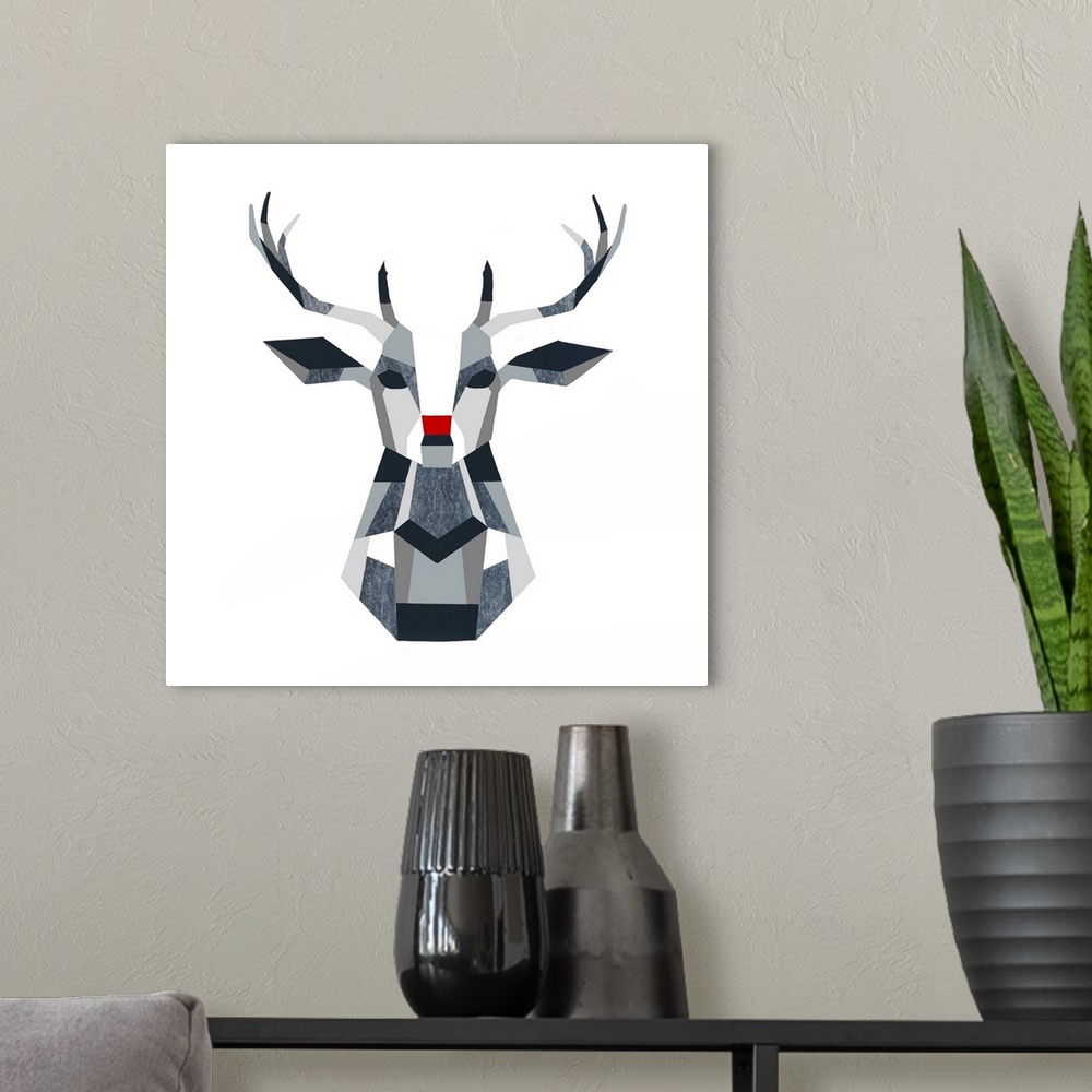 A modern room featuring Rudolf
