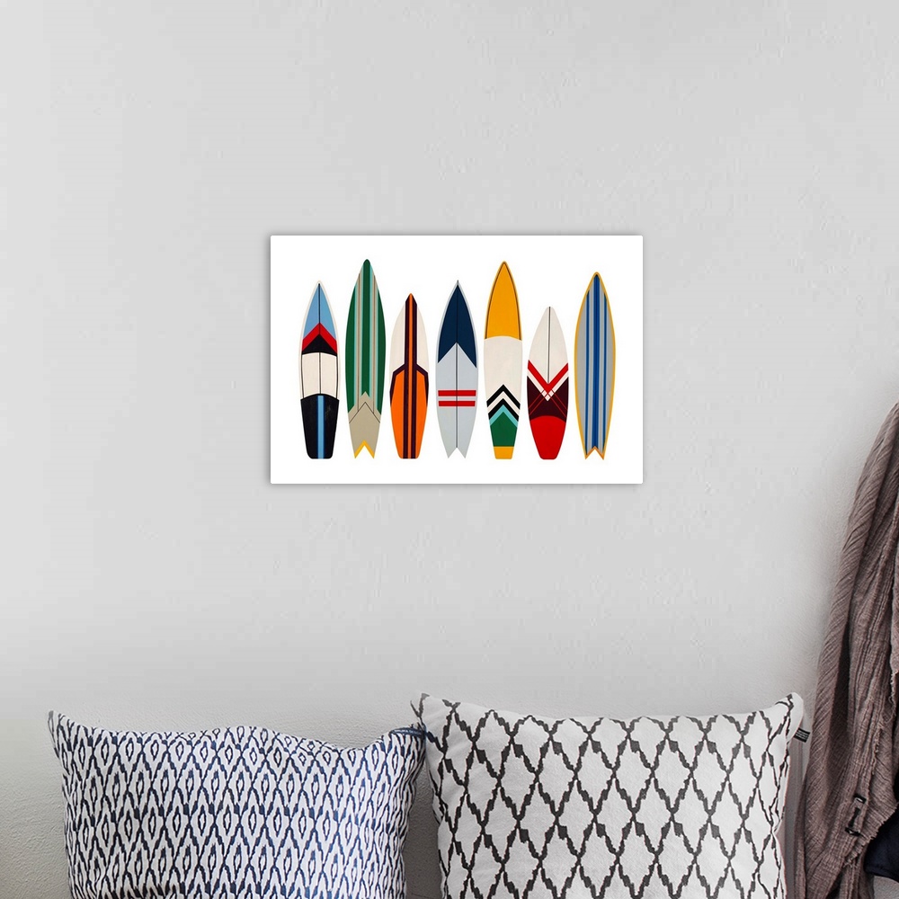A bohemian room featuring Surfboard And Sail II