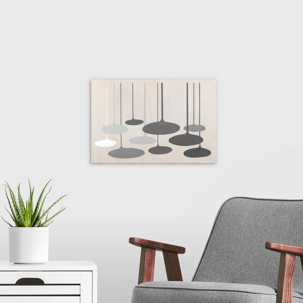 A modern room featuring Thought Bubbles II