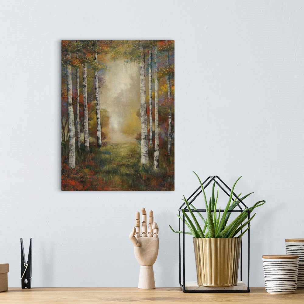 A bohemian room featuring Through the Trees I