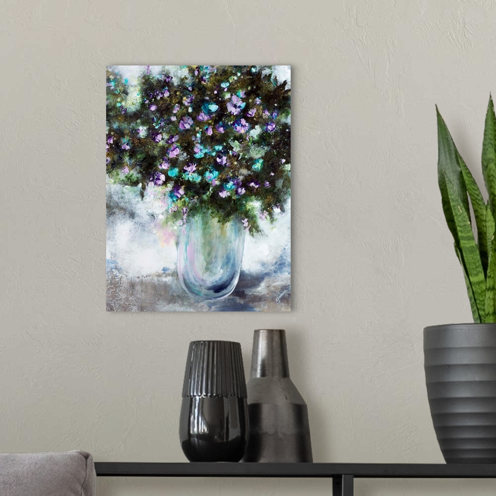 A modern room featuring Vase of Blossoms