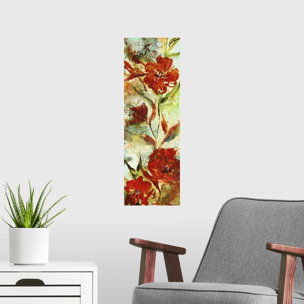 A modern room featuring Watery Bouquet II