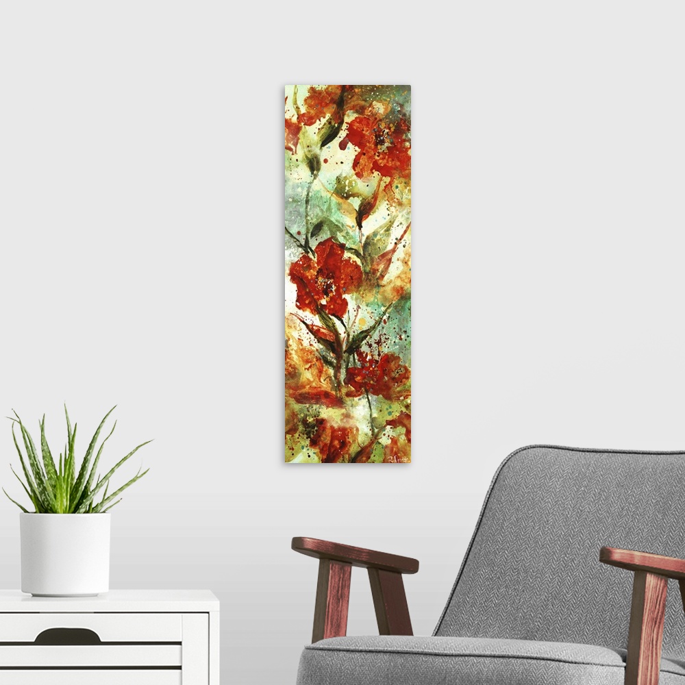 A modern room featuring Watery Bouquet III