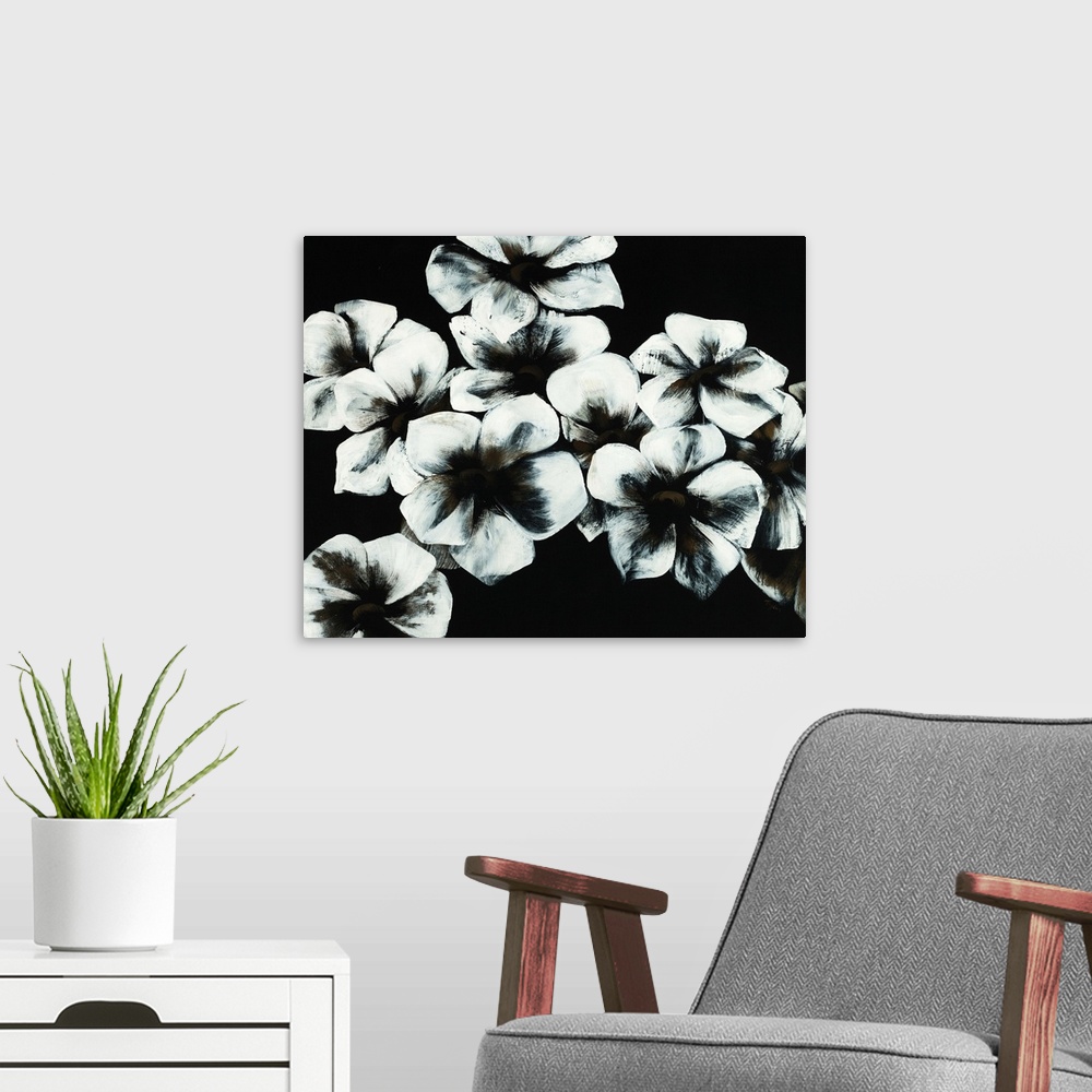 A modern room featuring White Flowers