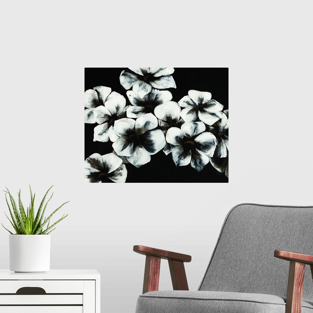 A modern room featuring White Flowers