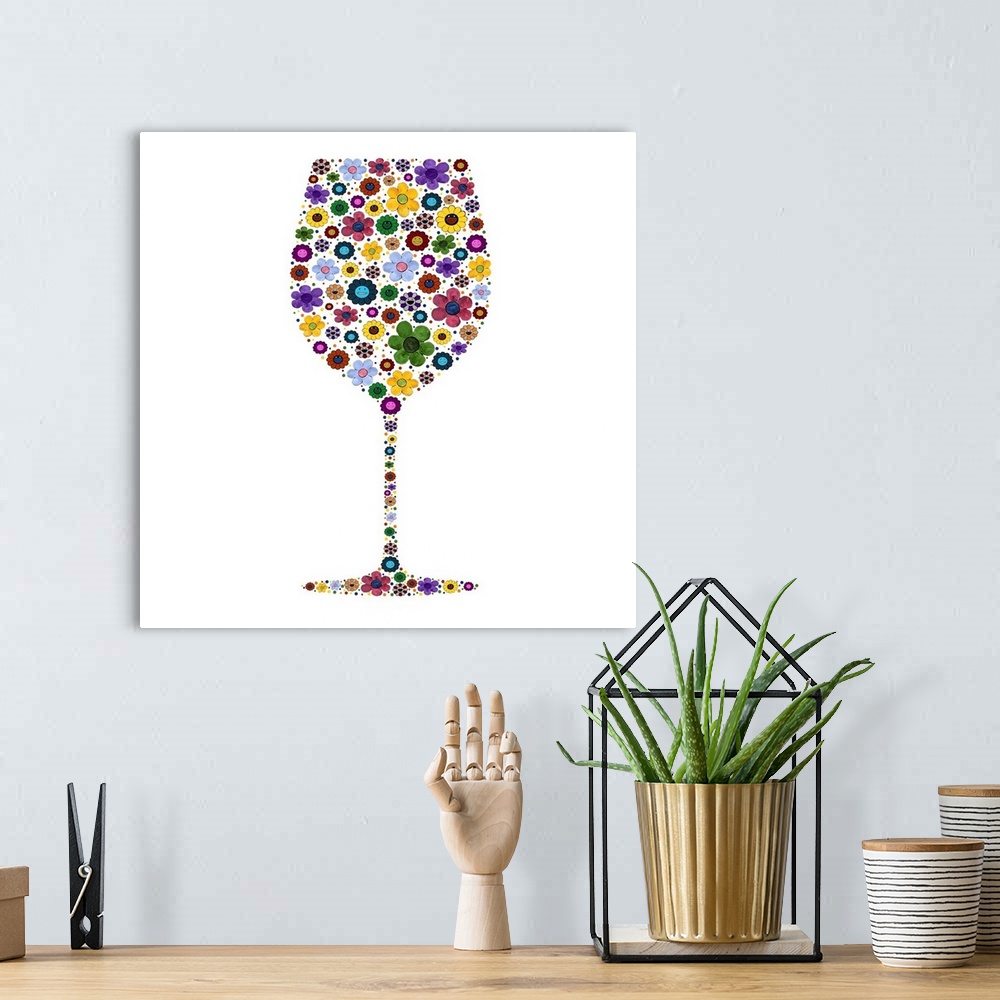 A bohemian room featuring Wine Glass Party II