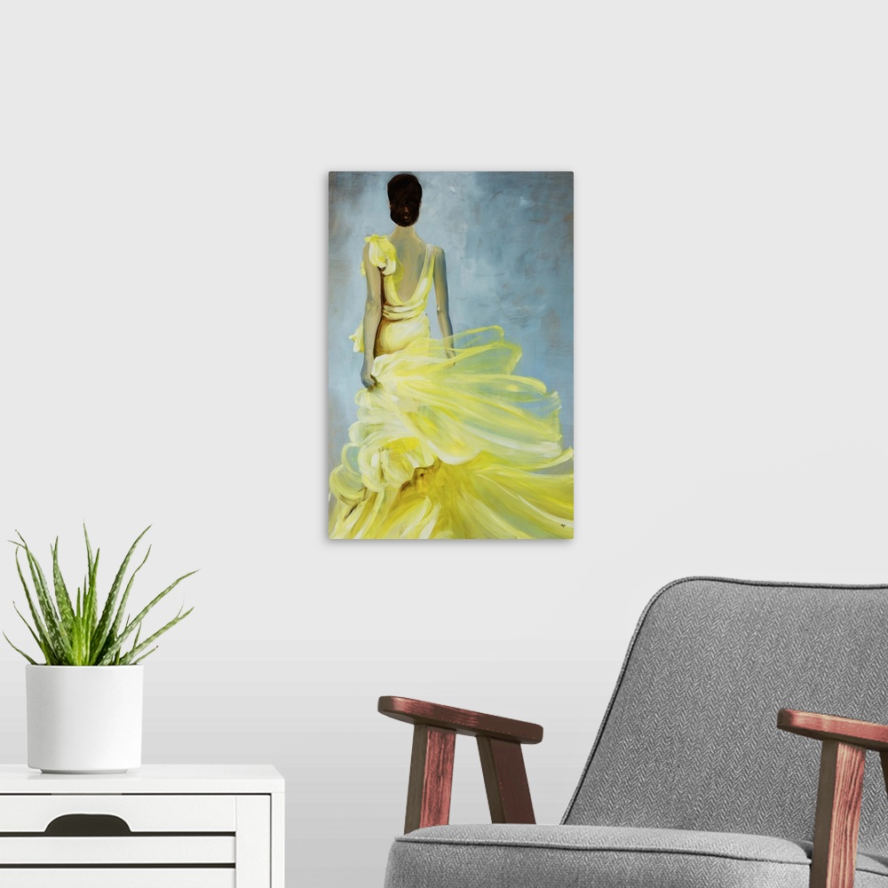 A modern room featuring Yellow Dress