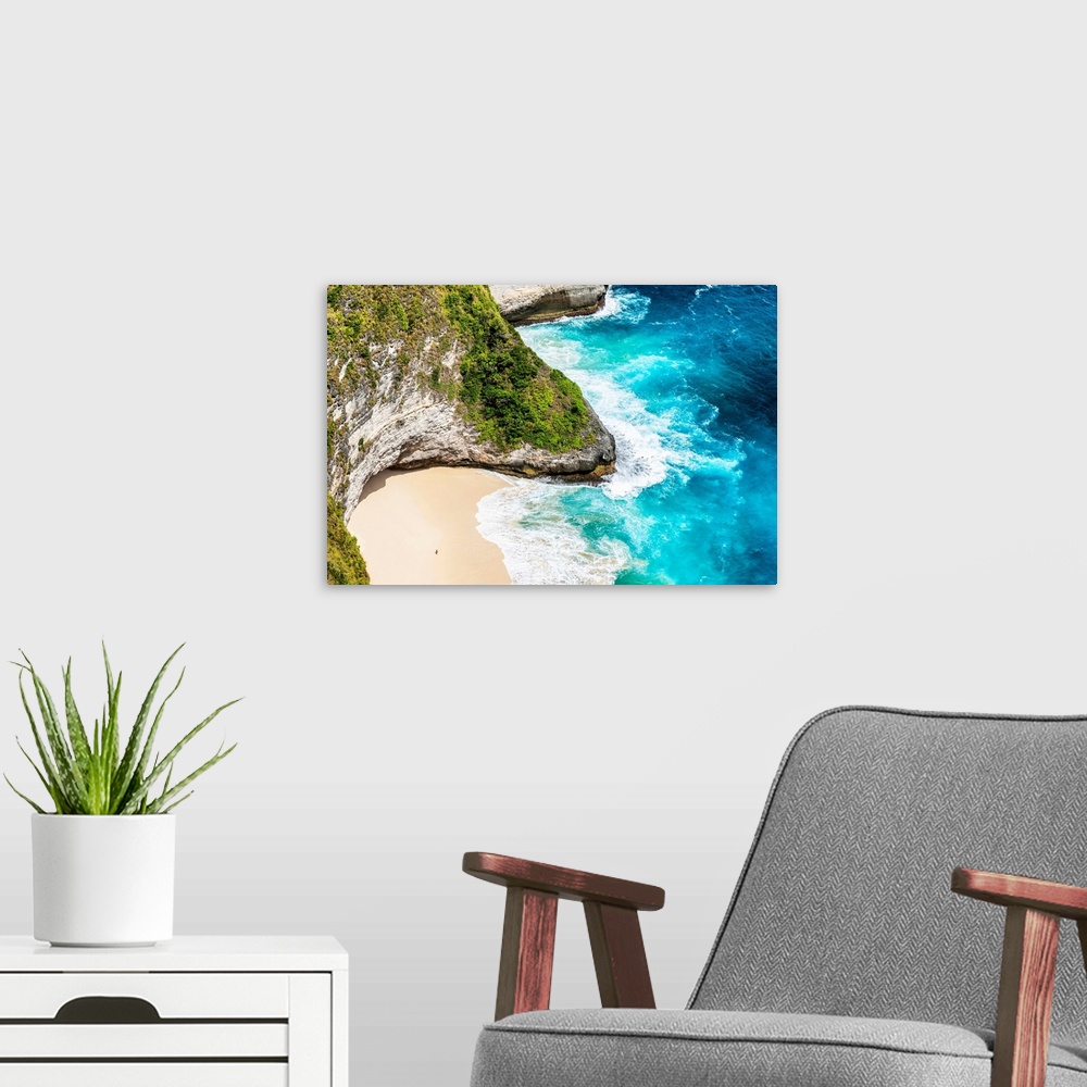 A modern room featuring Aerial Summer - Alone On The Beach