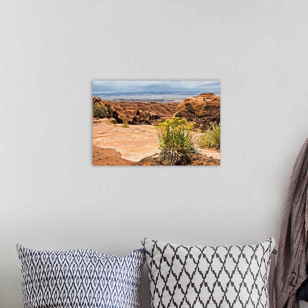 A bohemian room featuring The rocky desert landscape of Arches National Park in Moab, Utah.