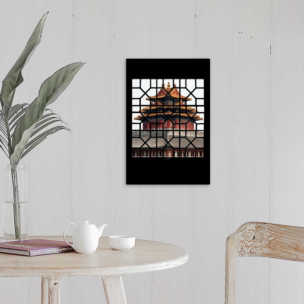 A farmhouse room featuring Asian Window, Watchtower, Forbidden City, China 10MKm2 Collection.